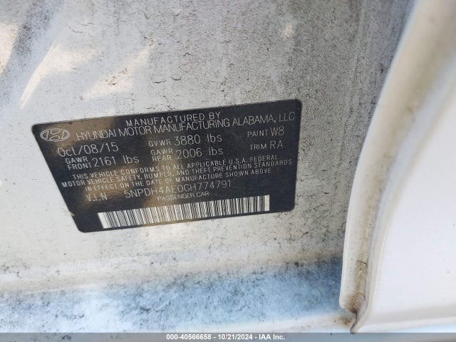 Hyundai ELANTRA SE 2016 5NPDH4AE0GH774791 Image 9