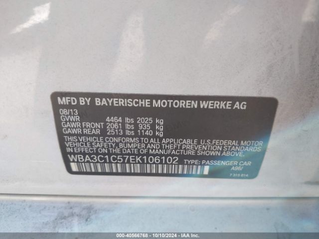 WBA3C1C57EK106102 BMW 328I