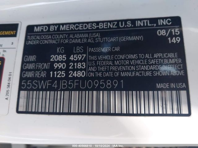 55SWF4JB5FU095891 Mercedes-Benz C 300 Luxury/sport