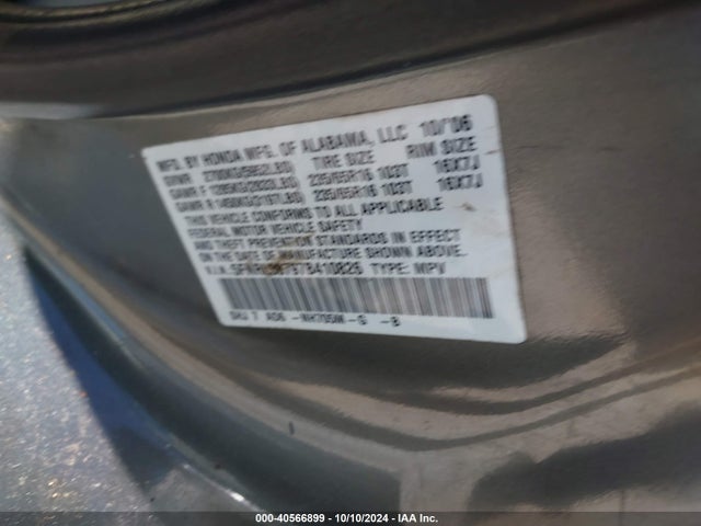 Aukcja sprzedaży 2007 Honda Odyssey Ex-l, vin: 5FNRL38797B410826, numer aukcji: 40566899