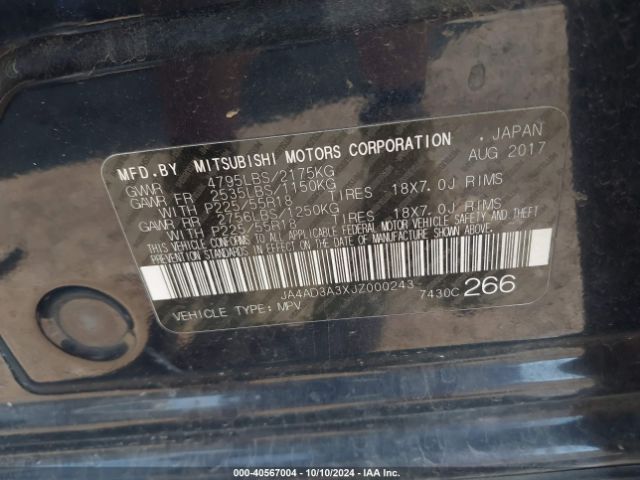JA4AD3A3XJZ000243 Mitsubishi Outlander Sel