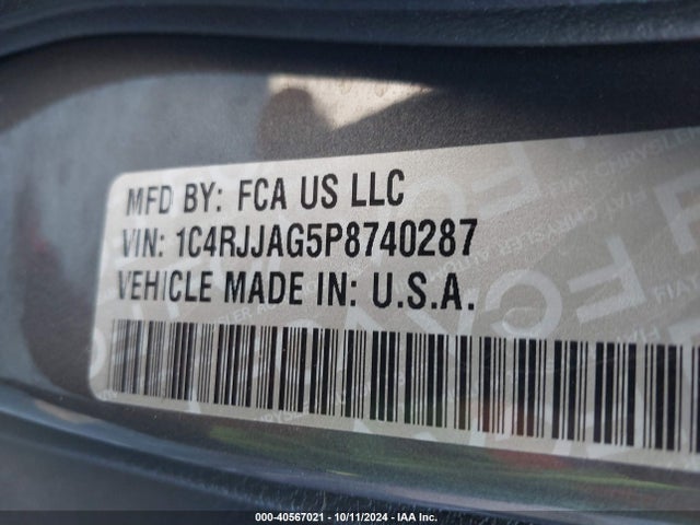 1C4RJJAG5P8740287 Jeep Grand Cherokee L Altitude 4x2