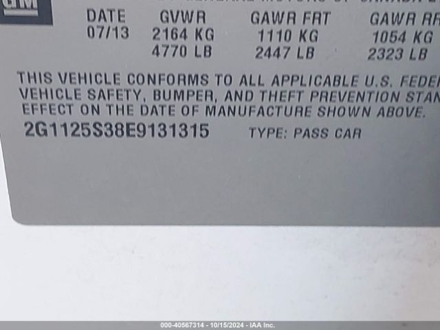 2G1125S38E9131315 Chevrolet Impala 2lt