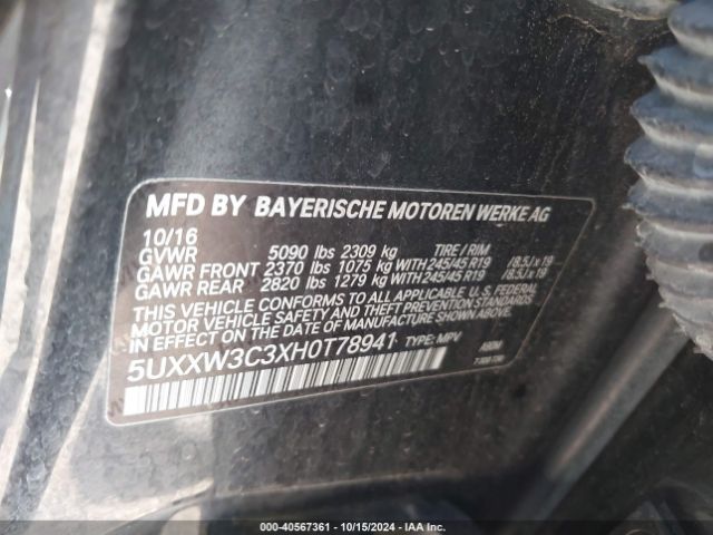 5UXXW3C3XH0T78941 BMW X4 Xdrive28i