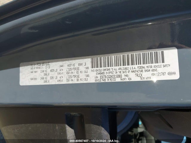 RAM Promaster 2500 2019 3C6TRVDG2KE516983 Image 9