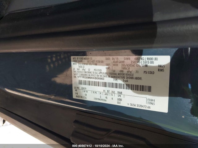 Ford Transit-250 2019 1FTYR3XM9KKB08983 Image 9