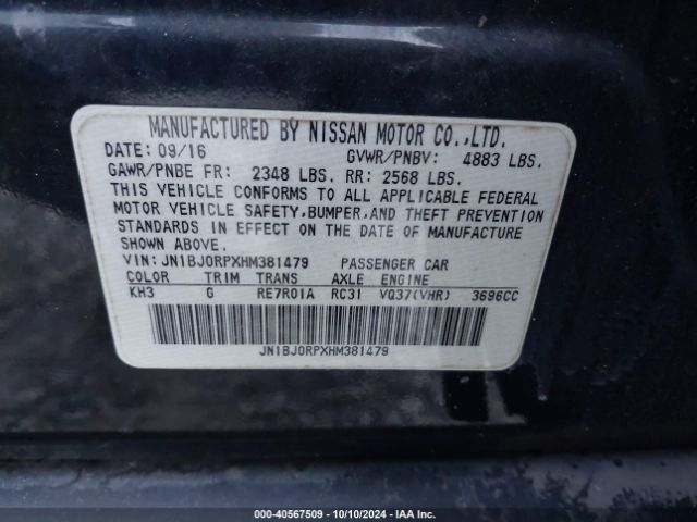 JN1BJ0RPXHM381479 Infiniti QX50