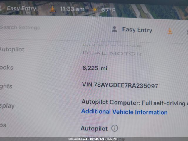 7SAYGDEE7RA235097 Tesla Model Y Long Range Dual Motor All-wheel Drive