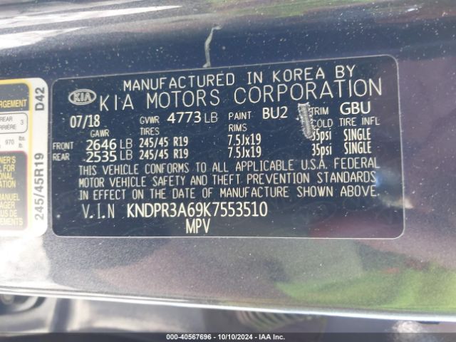 KNDPR3A69K7553510 KIA Sportage Sx Turbo