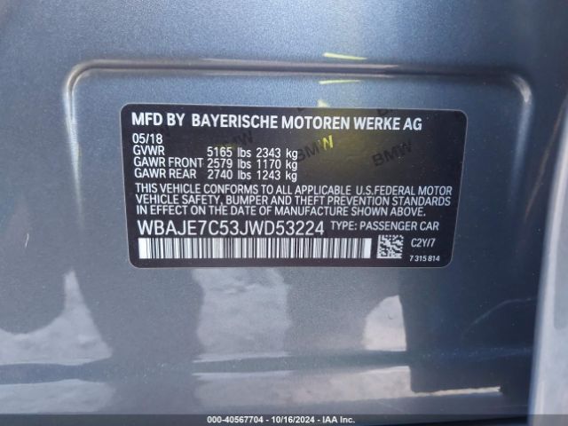 WBAJE7C53JWD53224 BMW 540i Xdrive