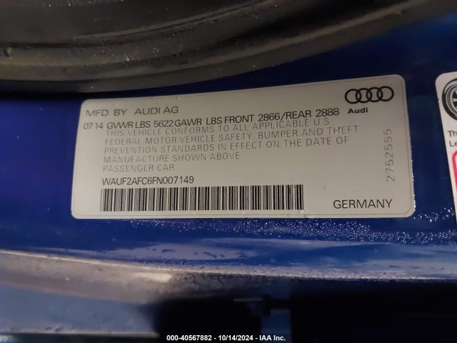 2015 AUDI S6 WAUF2AFC6FN007149 Photo 8