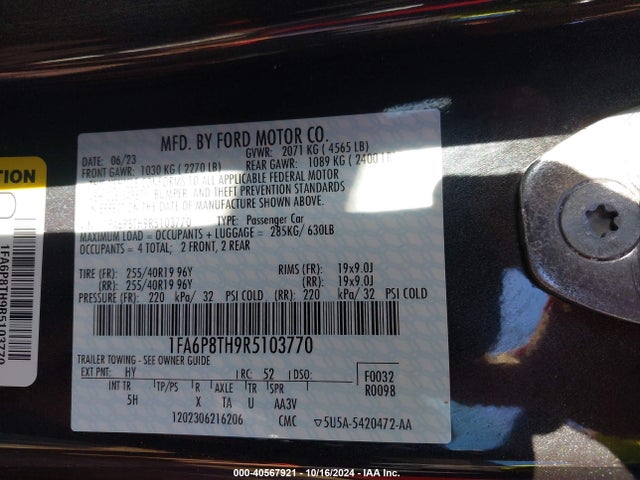 1FA6P8TH9R5103770 Ford Mustang Ecoboost Premium Fastback