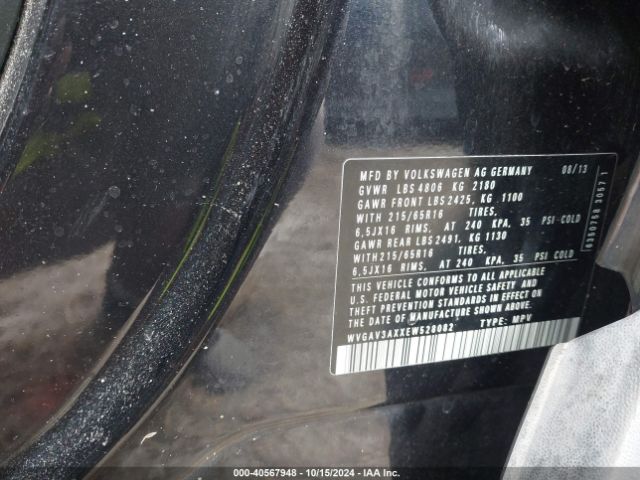 WVGAV3AXXEW528082 Volkswagen TIGUAN S