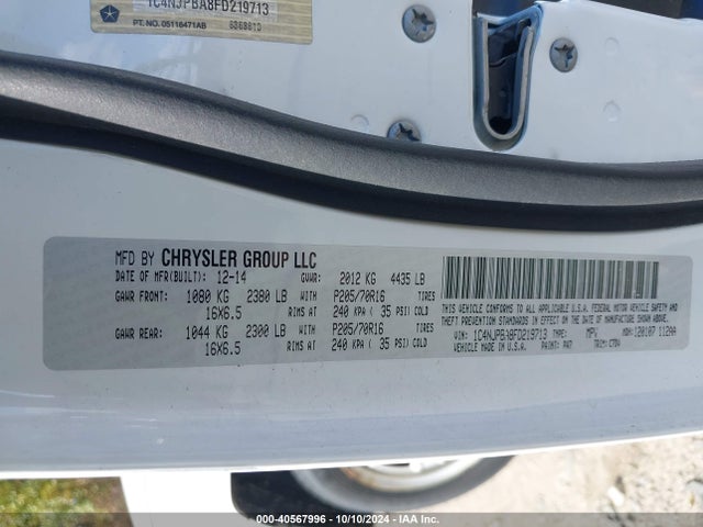 Jeep Patriot Sport 2015 1C4NJPBA8FD219713 Image 9