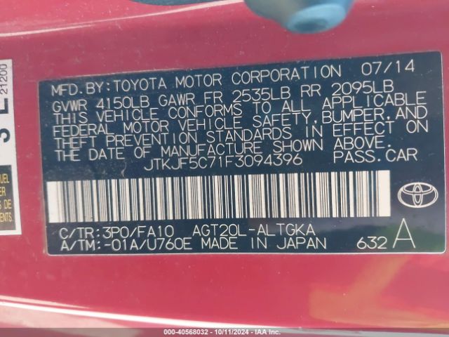 JTKJF5C71F3094396 Scion TC