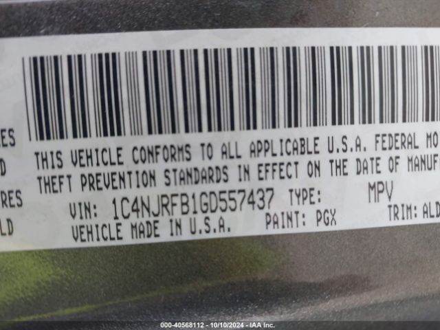 1C4NJRFB1GD557437 Jeep Patriot High Altitude Edition