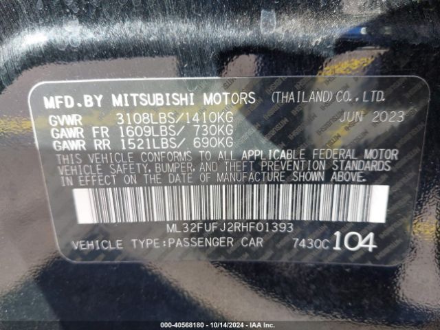 ML32FUFJ2RHF01393 Mitsubishi Mirage G4 Es