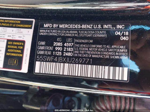 55SWF4JBXJU269771 Mercedes-Benz C 300