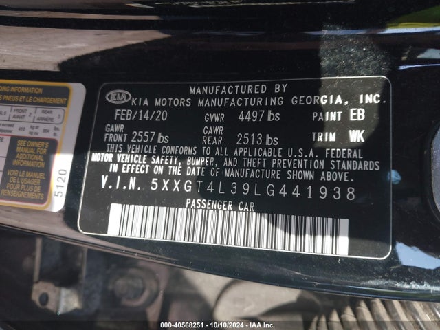 KIA Optima Lx 2020 5XXGT4L39LG441938 Image 9