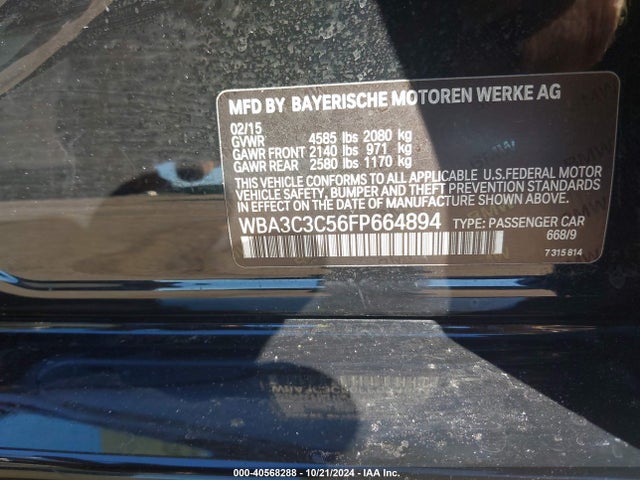 BMW 320i Xdrive 2015 WBA3C3C56FP664894 Image 9
