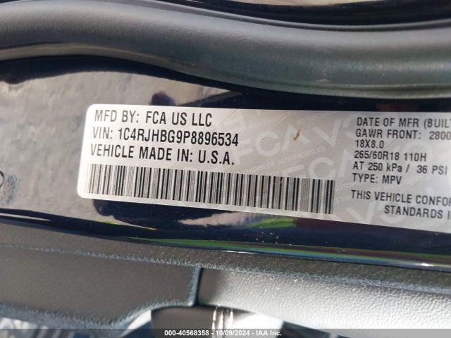 1C4RJHBG9P8896534 Jeep Grand Cherokee Limited 4x4