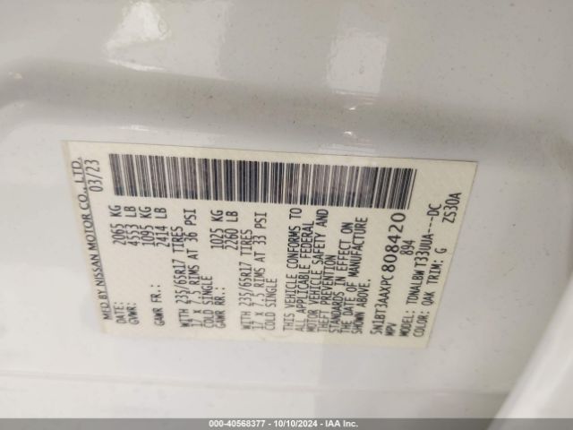 5N1BT3AAXPC808420 Nissan Rogue S Fwd