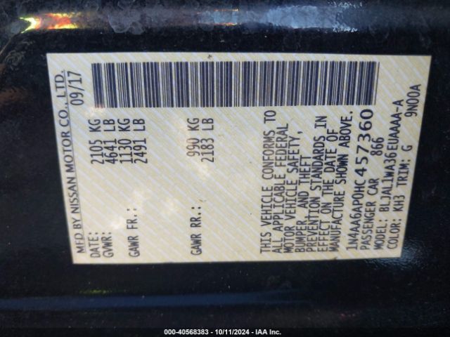 1N4AA6AP0HC457360 Nissan Maxima 3.5 Sr