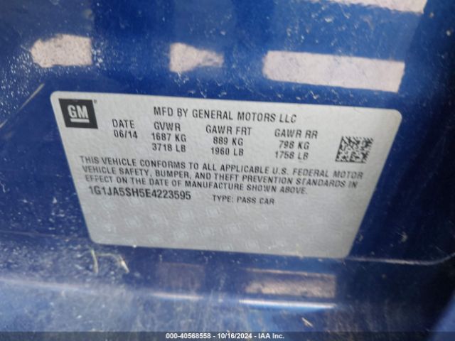 1G1JA5SH5E4223595 Chevrolet Sonic Ls Auto