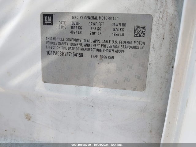 Chevrolet Cruze Ls Auto 2015 1G1PA5SH2F7164158 Image 9
