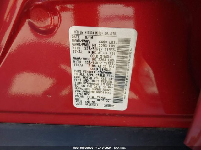 JN8AT2MT7GW013447 Nissan ROGUE S