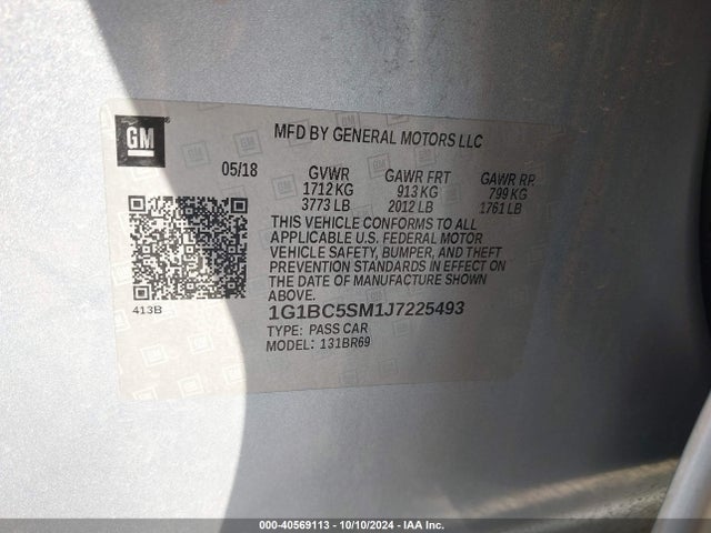 Chevrolet Cruze Ls Auto 2018 1G1BC5SM1J7225493 Image 9