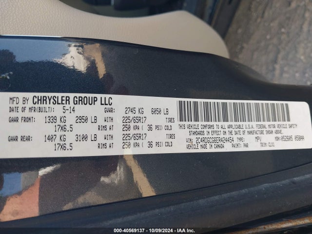 Dodge Grand Caravan Sxt 30th Anniversary 2014 2C4RDGCG6ER424454 Image 9