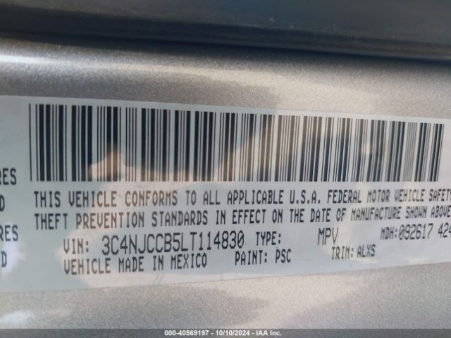 3C4NJCCB5LT114830 Jeep Compass Limited Fwd