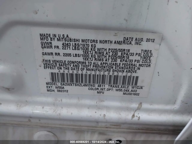 2013 MITSUBISHI OUTLANDER SPORT 4A4AR3AU9DE003722 Photo 8
