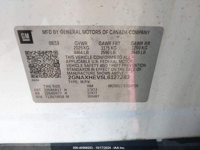 2GNAXHEV5L6127283 Chevrolet Equinox Fwd Ls