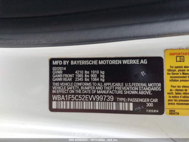 WBA1F5C52EVV99739 BMW 228I