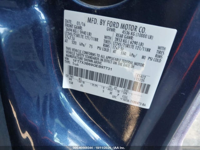 Ford F-350 Xl 2016 1FT7X3B69GEB97731 Image 9