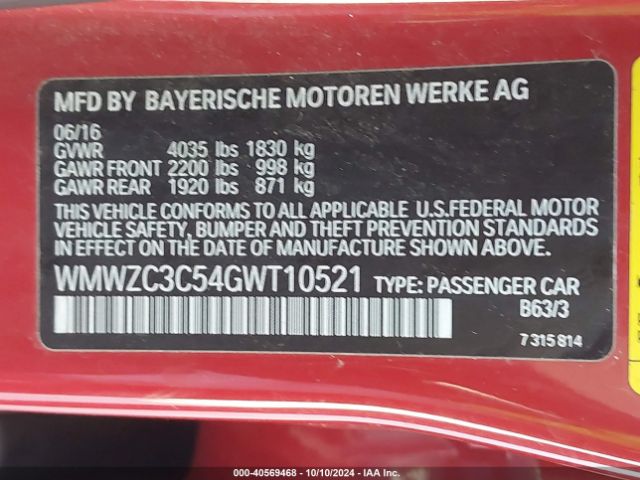 WMWZC3C54GWT10521 Mini Countryman Cooper S