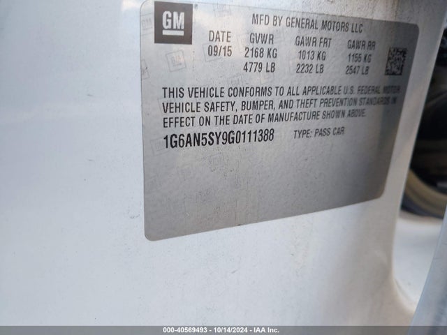 Cadillac ATS-V 2016 1G6AN5SY9G0111388 Image 9