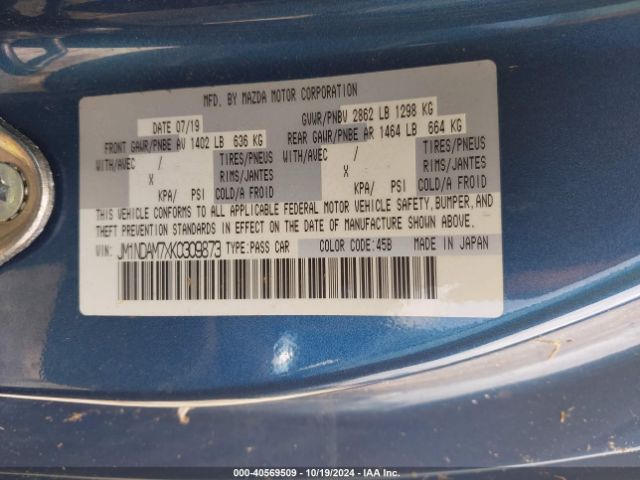 JM1NDAM7XK0309873 Mazda Mx-5 Miata Rf Grand Touring
