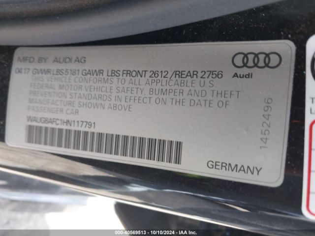WAUG8AFC1HN117791 Audi A6 2.0t Premium