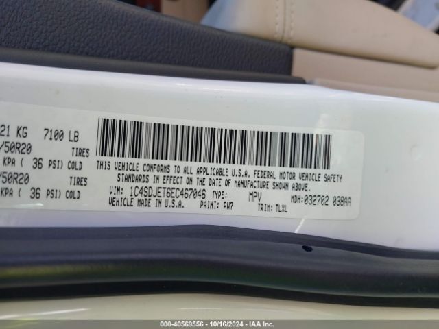 1C4SDJET6EC467046 Dodge Durango Citadel