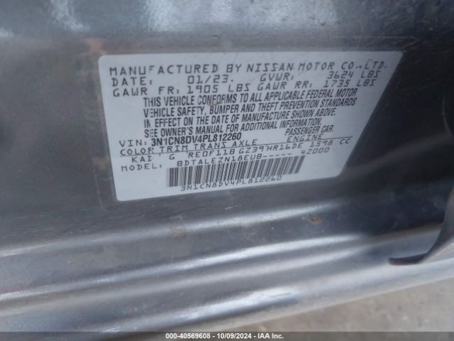3N1CN8DV4PL812260 Nissan Versa 1.6 S Xtronic Cvt