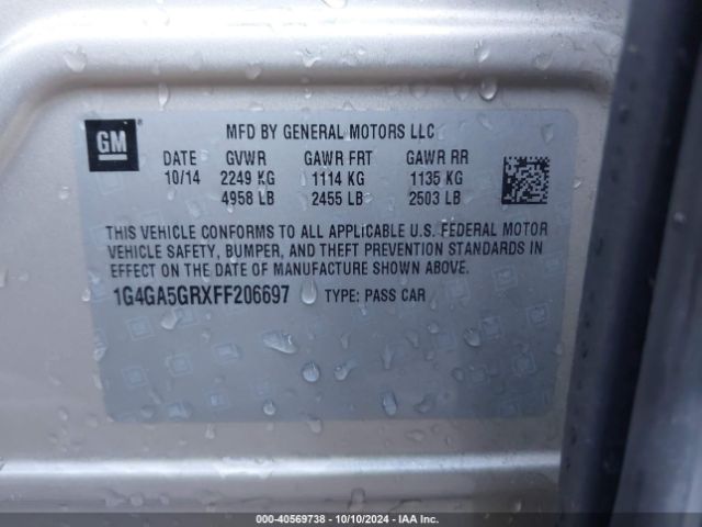 1G4GA5GRXFF206697 Buick Lacrosse