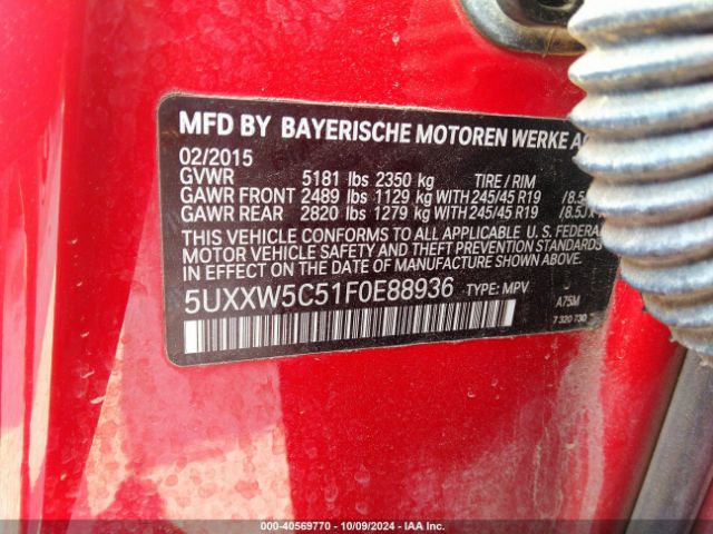 5UXXW5C51F0E88936 BMW X4 Xdrive35i