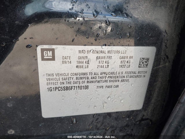 Chevrolet Cruze 1lt Auto 2015 1G1PC5SB6F7110108 Image 9