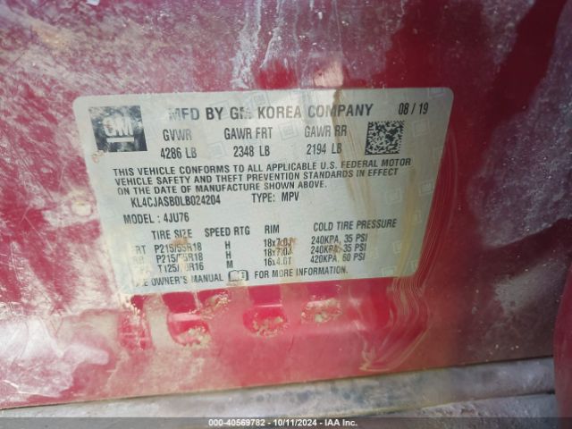 KL4CJASB0LB024204 Buick Encore Fwd Preferred