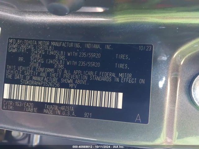 Toyota Highlander Xse 2023 5TDKDRAH4PS526256 Image 9