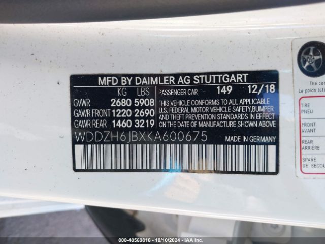 WDDZH6JBXKA600675 Mercedes-Benz E 450 4matic