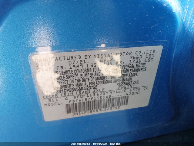 Nissan Kicks S Xtronic Cvt 2021 3N1CP5BV5ML523752 Image 9